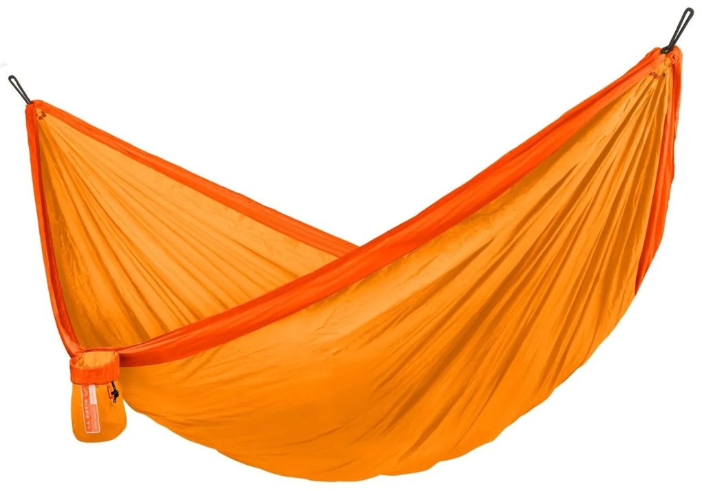 La Siesta Cestovná hojdacia sieť COLIBRI 3.0 DOUBLE - sunrise, 100% polyamid / lana: 100% polyester / hák: letecký hliník
