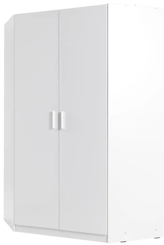 Rohová skriňa 117 cm biela lesklá/biela alpská Snow 06