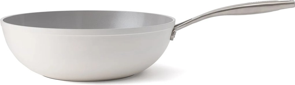Elmich Nepriľnavá keramická panvica wok Zen Ø 28 cm – krémovobiela