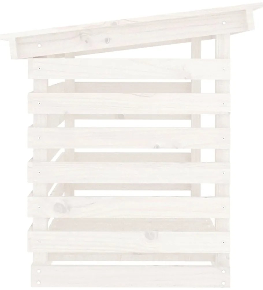 Stojan na palivové drevo biely 108x73x79 cm masívna borovica