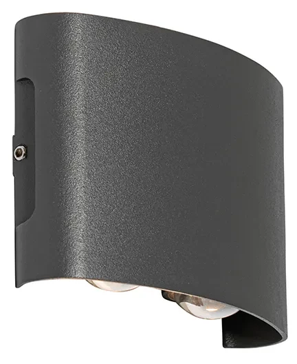 Vonkajšia nástenná lampa tmavosivá vrátane LED 4-svetlo IP54 - Silly