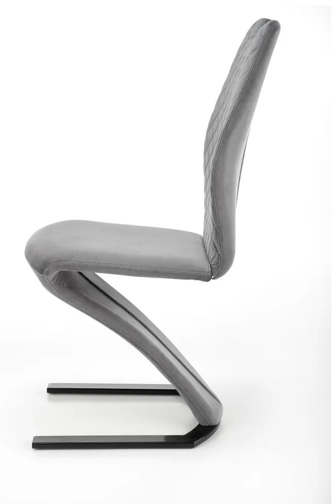 Jedálenská stolička GERDA – zamat, sivá