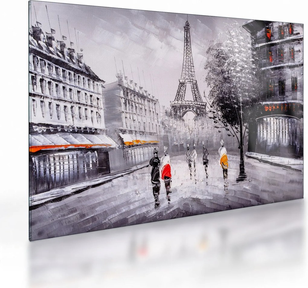 Sklenený obraz - Olejomaľba, Paríž (70x50 cm)