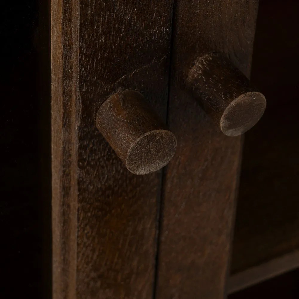 Hnedá vitrína z mangového dreva 80x100x40 cm Ravi – Ixia