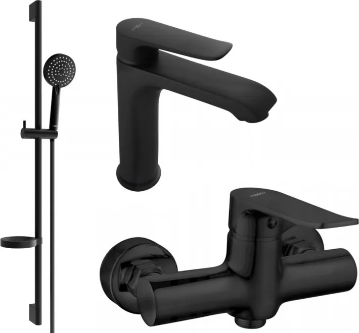 Mexen Pecos DS75 sprchová sada, čierna - 72704DS75-70