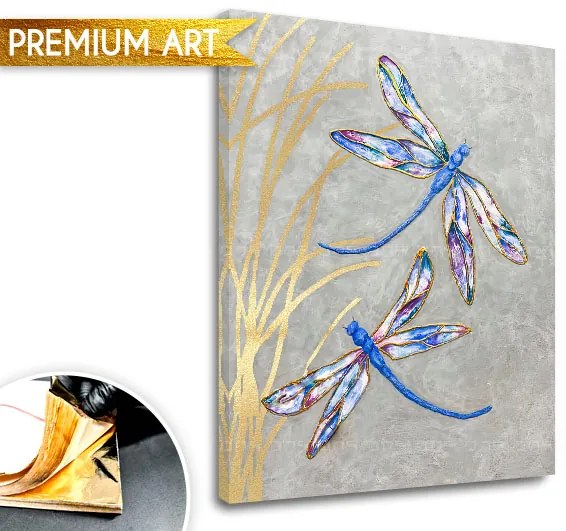 Obrazy na plátne - PREMIUM ART – Lietajúce vážky | rôzne rozmery