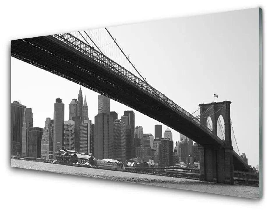Obraz na akrylátovom skle Most mesto architektúra 100x50 cm