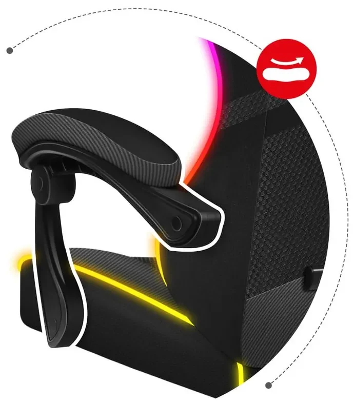 Huzaro Herné kreslo Force 4.4 s LED osvetlením - černá