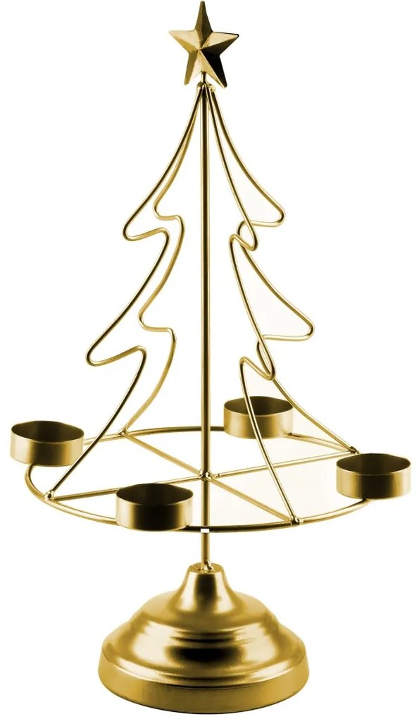 Vianočný svietnik Br4on SANTA LILA 38 cm zlatý