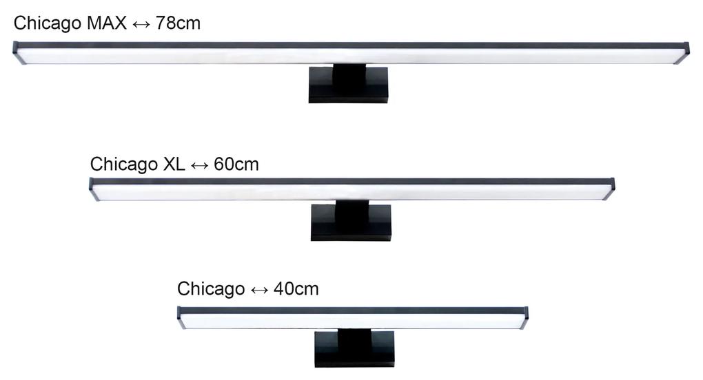 TOP-LIGHT LED osvetlenie nad zrkadlo CHICAGO XL, 12W, denné biele svetlo, 60cm, čierna, IP44