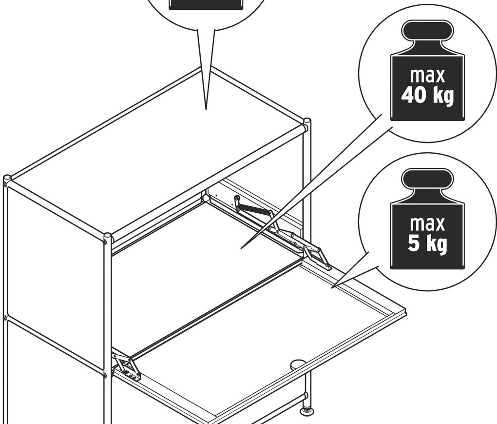 Kovová odkladacia skrinka »CN3« s výklopnými priehradkami, žltá