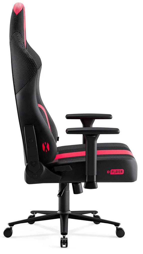 Látkové herné kreslo Diablo X-Player 2.0 Normal Size, karmínovo-antracitové