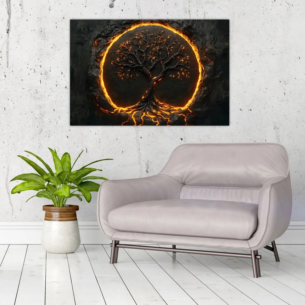 Obraz – Strom života v láve II. (90x60 cm)