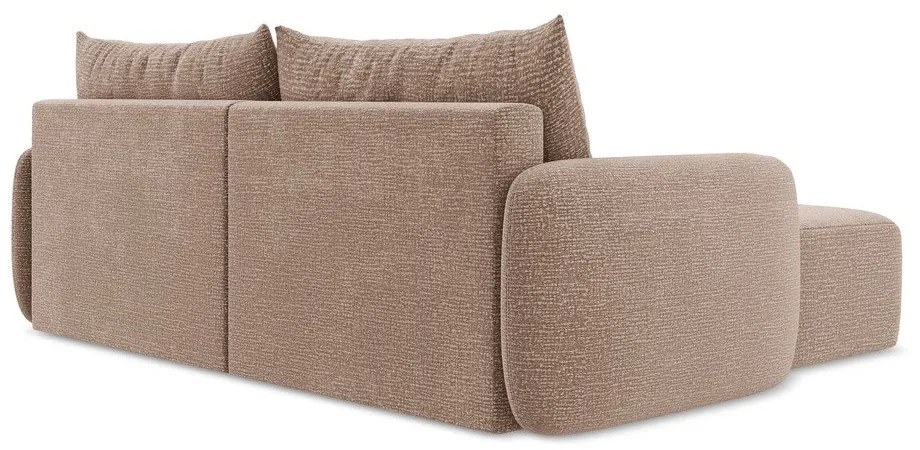 Svetlohnedá rozkladacia/s úložným priestorom rohová pohovka (ľavý roh) Kalena – Makamii