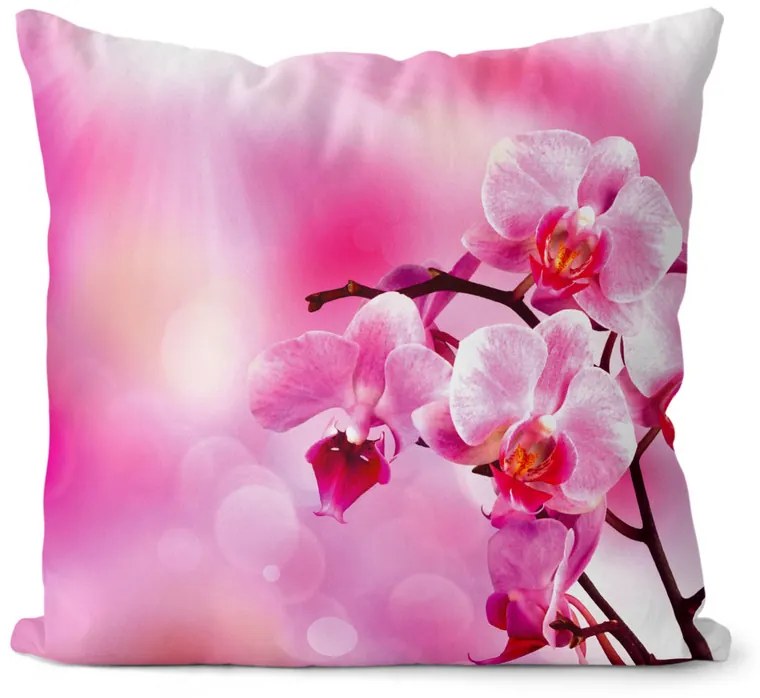 Vankúš Ružová orchidea (Veľkosť: 55 x 55 cm)