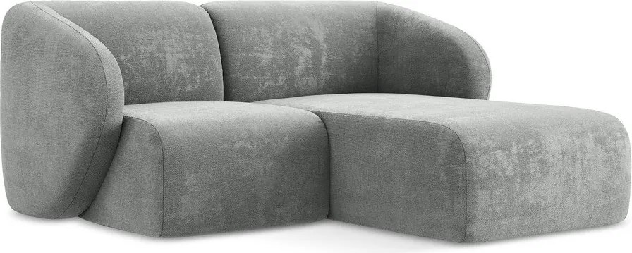 Sivá ženilková rohová pohovka (pravý roh/s leňoškou) Lani – Makamii