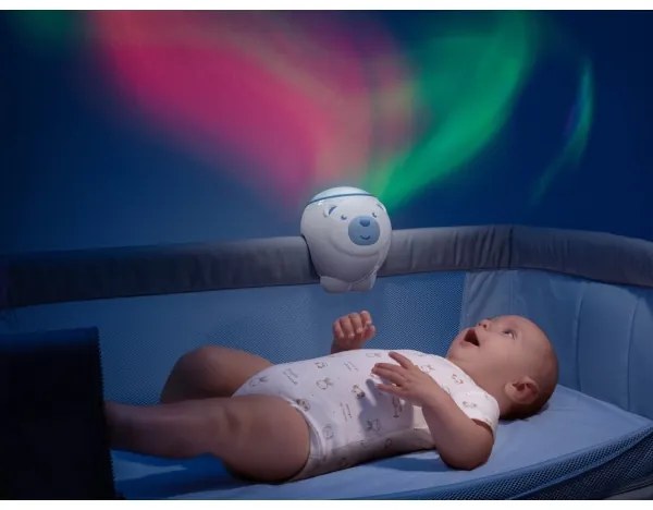 Chicco - Detský projektor 2v1 POLAR BEAR 3xAA modrá