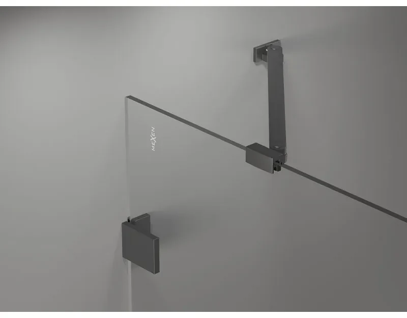 Mexen Lunar Duo, výklopný sprchový kút 115 x 80 cm, 8mm číre sklo, grafitový profil, 834-115L-080P-95-00