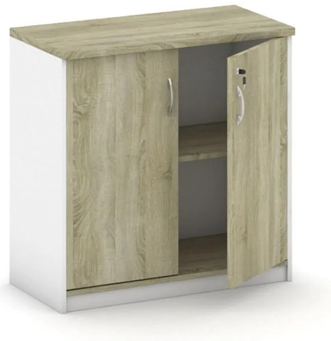 Kancelárska skriňa MIRELLI, 800 x 400 x 800 mm, biela/dub sonoma