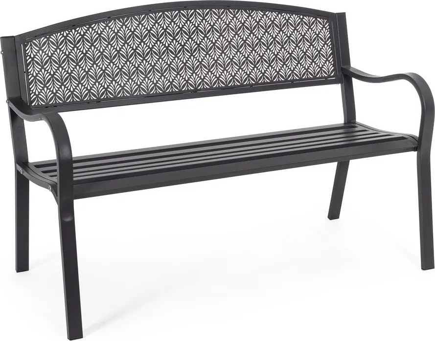 Antracitová kovová záhradná lavica Lizette – Bizzotto