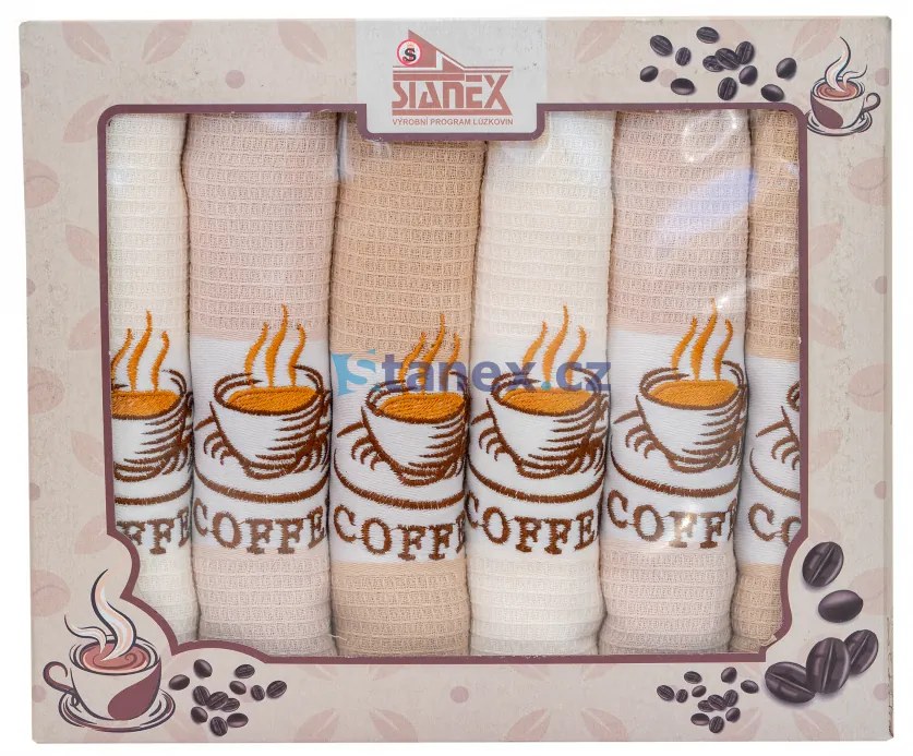 Coffee darčekový set - vaflové utierky 6ks