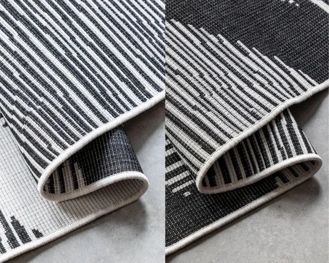 Obojstranný koberec Elle Decoration GEMINI Rhombus čierny