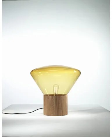 Stolní lampa MUFFINS BROKIS PC850 Barva skla  triplex opál bílá Povrch nosné části  dub evropský surový Brokis PC850