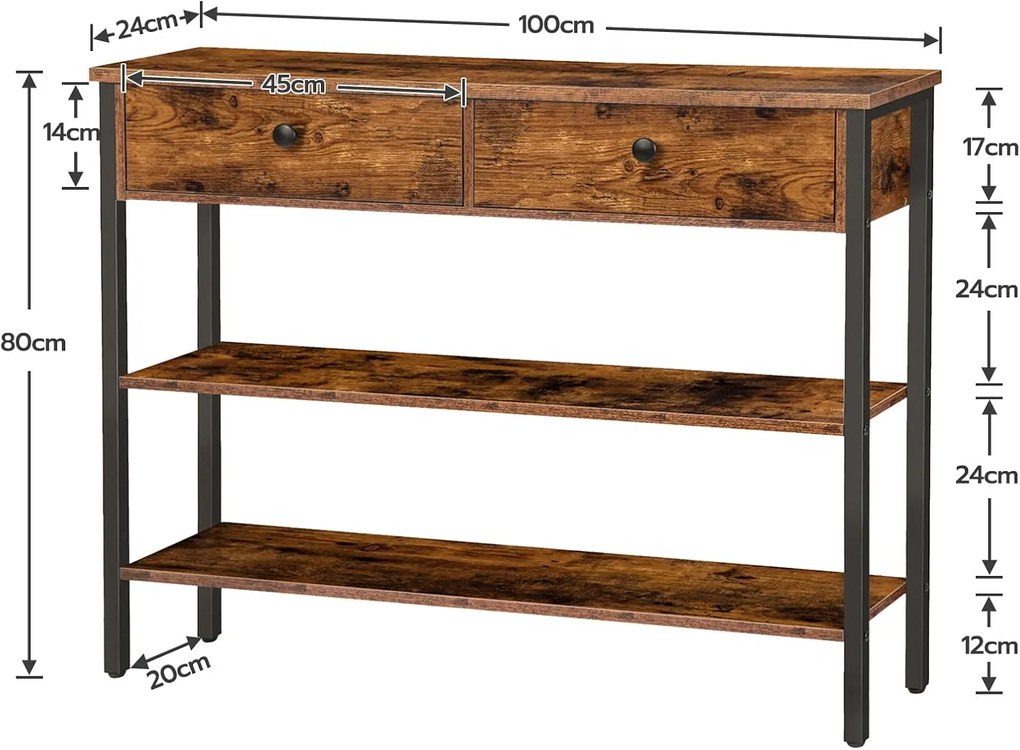 Konferenčný stolík Vasagle Ebis hnedý/čierny