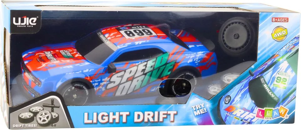 LEAN Toys RC športové auto na diaľkové ovládanie osvetlená karoséria drift modré
