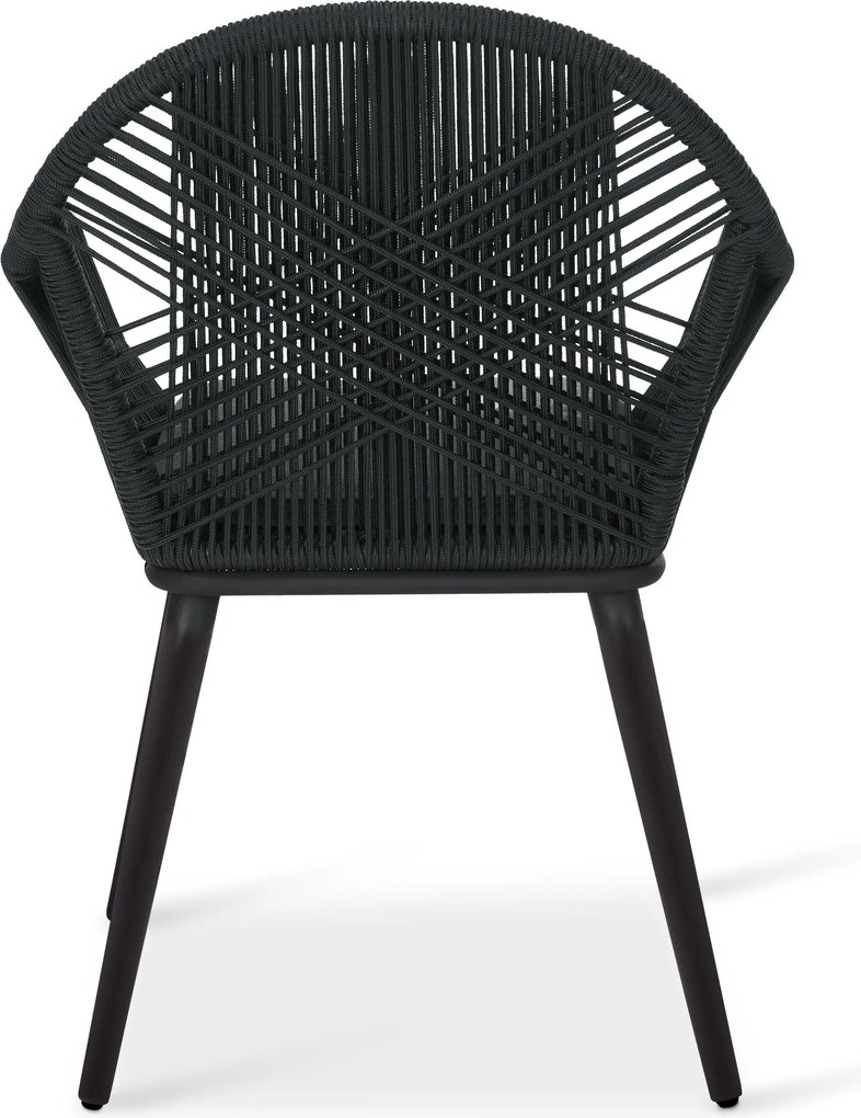 Záhradná stolička s textilným krížovým výpletom