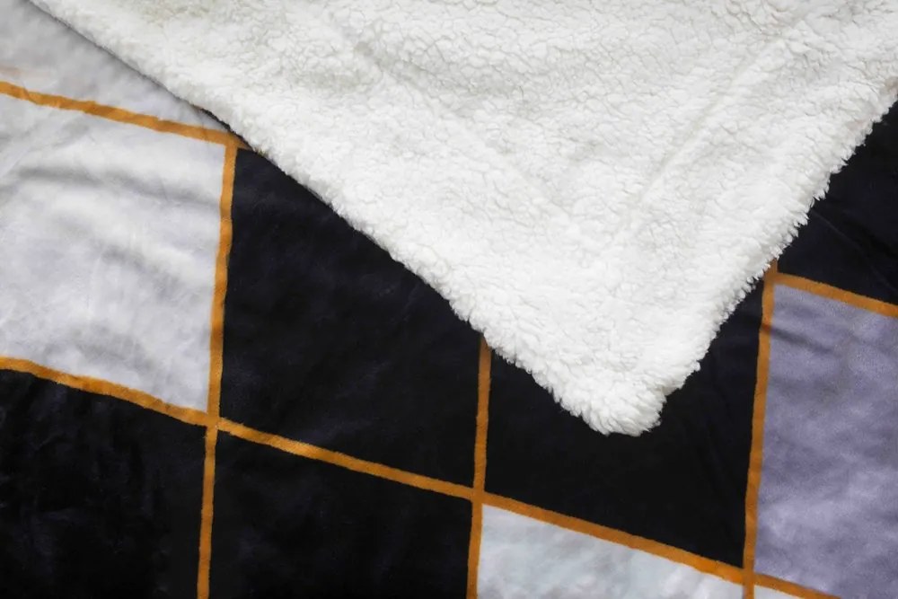 Jerry Fabrics Mikroplyšová deka s baránkom - Mramor biely | 150 x 200 cm