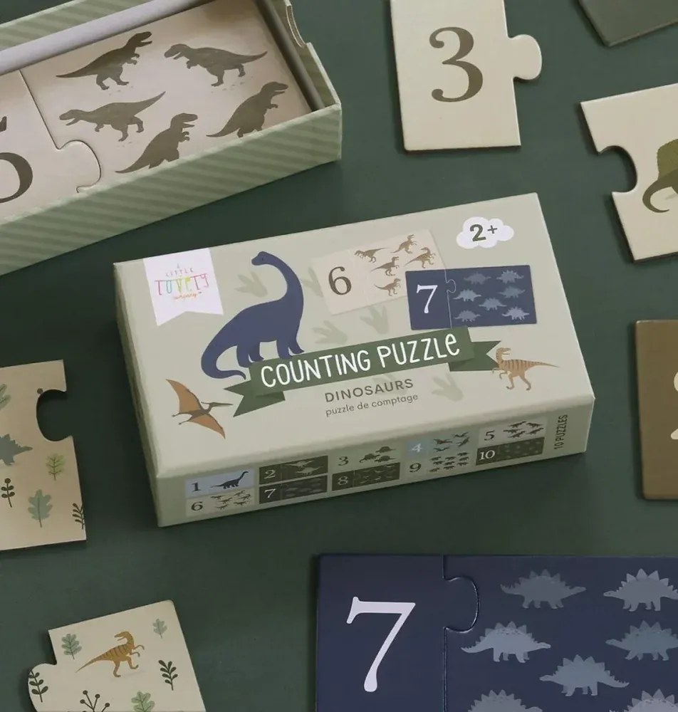 Počítanie puzzle: dinosaurus