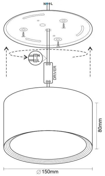 LED Bodové svietidlo LED/17W/230V 4000K pr. 15 cm biela