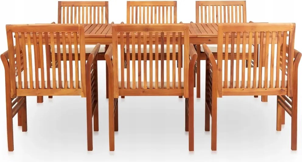 vidaXL 7-dielna sada záhradného nábytku s vankúšmi, akáciové drevo