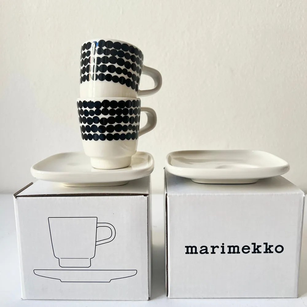 Marimekko Espresso šálka s tanierikom Oiva Siirtolapuutarha 50ml