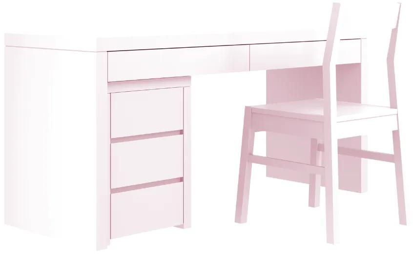 Písací stôl so šuplíkmi o šírke 160 cm SIMONE ružový