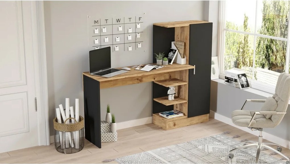 Písací stôl Comi Atlantic Pine a Black