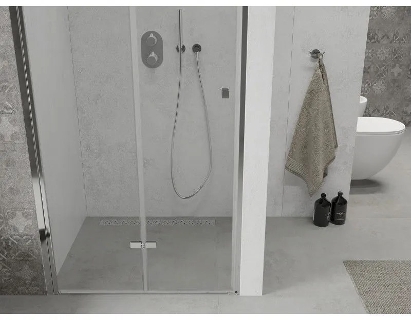 Mexen Lima, skladacie sprchové dvere do otvoru 70 x 190 cm, 6mm číre sklo, chrómový profil, 856-070-000-01-00