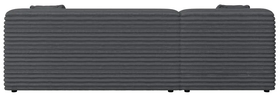 Tmavosivá menčestrová rohová pohovka (ľavý roh/s leňoškou) Martin – Ropez