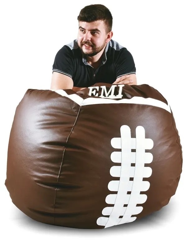 Sedací vak lopta tmavohnedá EMI