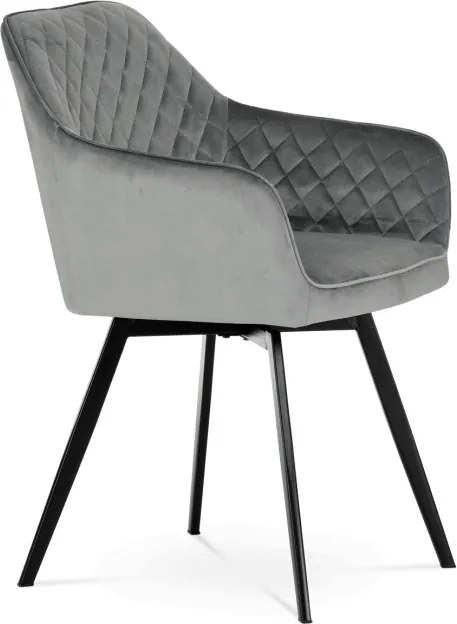 Jedálenská stolička zamatová, sivá DCH-425 GREY4