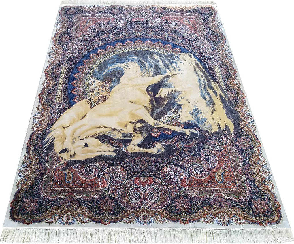 DY Exkluzívny koberec Qum Silk 04 Navy Rozmer: 200x300 cm