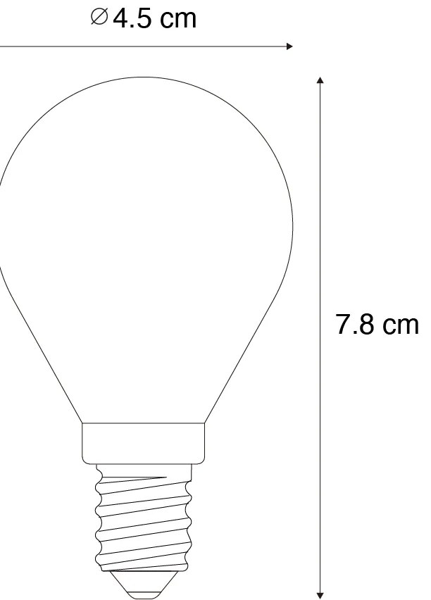 Sada 5 stmievateľných LED filamentových žiaroviek E14 G45 čírych 4W 470LM 2700K