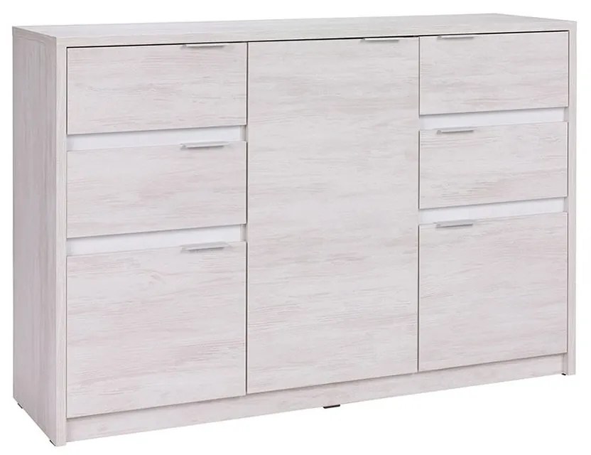 Komoda Verdek K3D4SZ VD02, Farby: dub monastery / dub monastery + čierny lesk