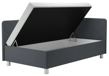 Čalúnená váľanda s úložným priestorom a matracom EMILE 110x200 cm sivá