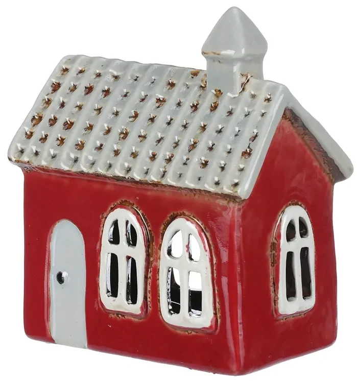 Domček keramický na čajovú/LED sviečku 13cm