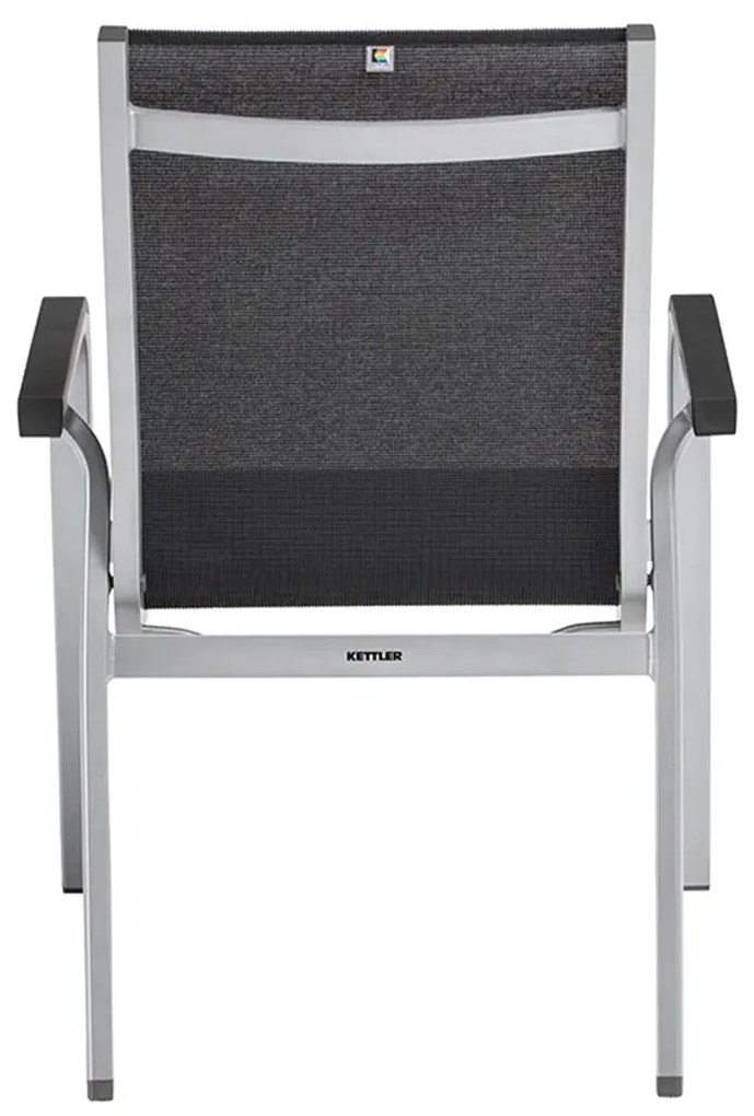 Basic+ Premium záhradná jedálenská stolička strieborná