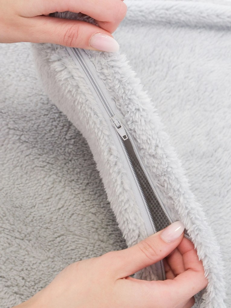 Baránkové francúzske obliečky mikroplyš Exclusive – Teddy svetlo sivé