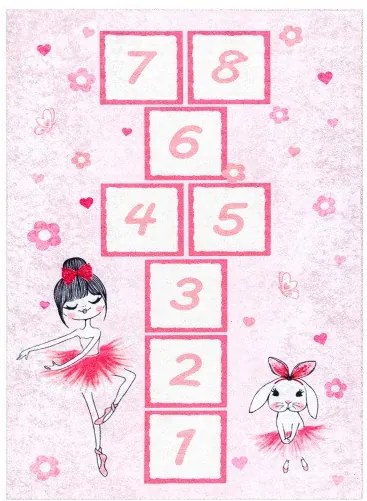Detský kusový koberec Junior 51828.802 Ballerina pink, 80x150, ružová, detská izba, Dywany Łuszczów