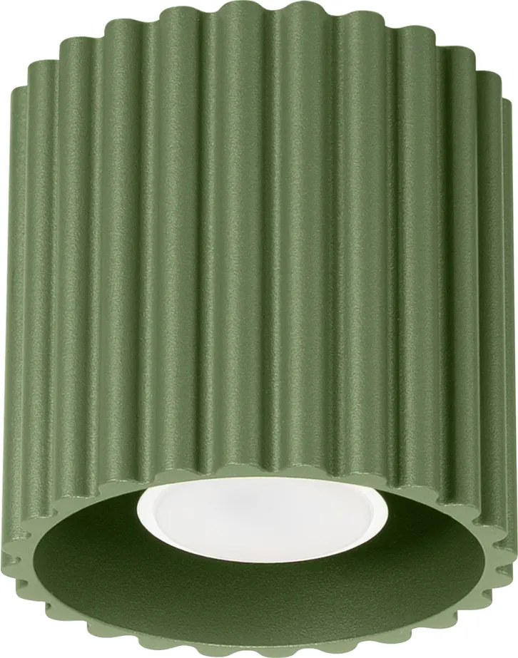 Stropné svietidlo Aura, 1x olivovo zelené hliníkové tienidlo, (10 cm)